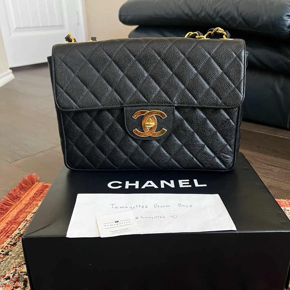❌SOLD-payment plan❌ Chanel Classic Vintage Jumbo Caviar Single Flap Bag - Picture 3 of 11